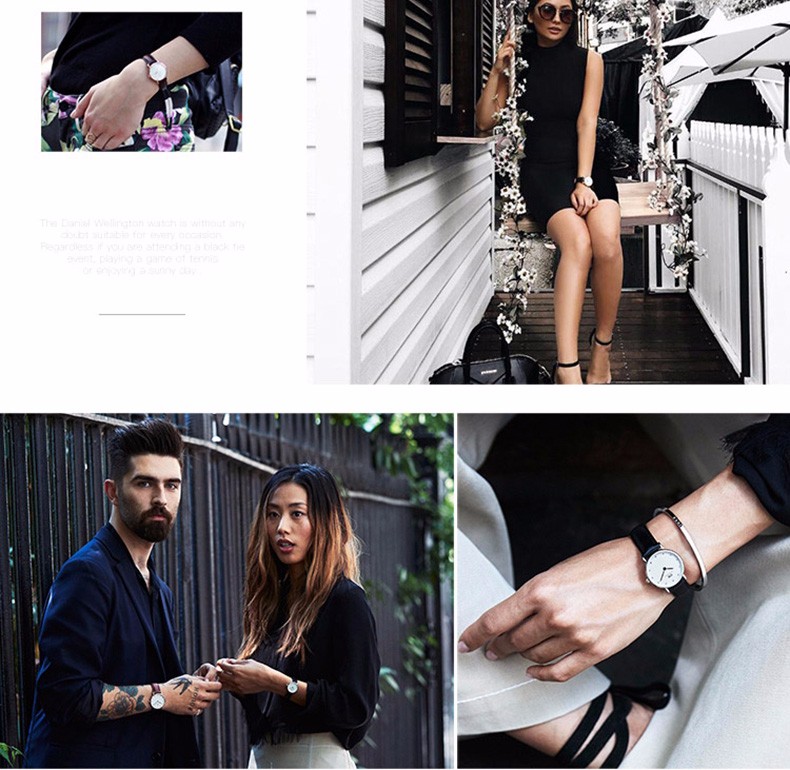 丹尼尔惠灵顿(Daniel Wellington)手表DW女表26mm表盘金色边皮带超薄女士石英手表0900DW(DW00100059)